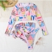 8Colourful Printed Long Sleeve 3 Piece Swimsuit