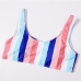 6Contrast Color Striped Two Piece Swimsuit