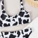 3Cow Printed Sleeveless 2 Piece Swimsuit