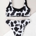 5Cow Printed Sleeveless 2 Piece Swimsuit