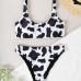 1Cow Printed Sleeveless 2 Piece Swimsuit