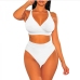 6Crisscross Solid Backless Two Piece Swimsuit