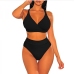 7Crisscross Solid Backless Two Piece Swimsuit