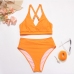 9Crisscross Solid Backless Two Piece Swimsuit