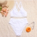 10Crisscross Solid Backless Two Piece Swimsuit