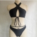 14Cross Halter Solid Ladies Two Piece Swimsuit
