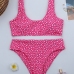 16Floral Print U Neck Two Piece Bathing Suits