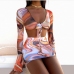 7Gazue Ripples Printed Three Pieces Swim Wear