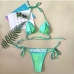 12Gradient Color Green Halter Two Piece Swimwear