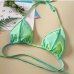 3Gradient Color Green Halter Two Piece Swimwear