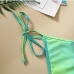 5Gradient Color Green Halter Two Piece Swimwear