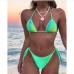 7Gradient Color Green Halter Two Piece Swimwear