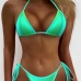 1Gradient Color Green Halter Two Piece Swimwear