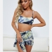 3High Waist Colorful Print 3 Piece Bikini Sets