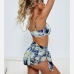 6High Waist Colorful Print 3 Piece Bikini Sets