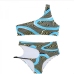 12Inclined Shoulder Print Two Piece Bikini Swimwear