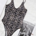 3Lace-Up Leopard Printed One Piece Bikini