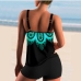 1Loose Printed Ladies 2 Piece Tankini Swimsuits  Sets