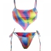 6Multicolored Spaghetti Strap Beach 2 Piece Bikini Sets