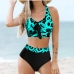 1New Contrast Color Print Two Piece Outfits 