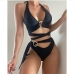 3New Summer Black Circle Ring Sexy Swimsuits