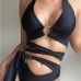 1New Summer Black Circle Ring Sexy Swimsuits