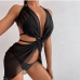 7New Summer Black Gauze Three Piece Swimsuit