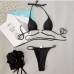 10New Summer Black Gauze Three Piece Swimsuit