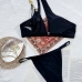 4New Summer Chain Strap Black 2 Piece Swimsuit