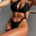 1New Summer Chain Strap Black 2 Piece Swimsuit