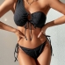 6One Shoulder Keyhole Solid 2 Piece Swimsuit