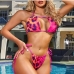 3Pink Leopard Printed Tie Wrap Swimming Costumes