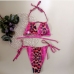 6Pink Leopard Printed Tie Wrap Swimming Costumes