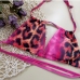 7Pink Leopard Printed Tie Wrap Swimming Costumes