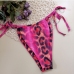 9Pink Leopard Printed Tie Wrap Swimming Costumes