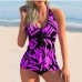 4Printed Halter Ladies Swimwear 2 Piece Tankini Sets