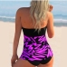 1Printed Halter Ladies Swimwear 2 Piece Tankini Sets