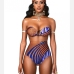 3Printed Strapless High Waisted 2 Piece Swimsuit