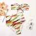 7Printed Strapless High Waisted 2 Piece Swimsuit