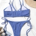 11Pure Color Swimming Tie Wrap 2 Piece Bikini Sets