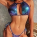 4Seductive Halter Backless 3 Piece Bikini Sets