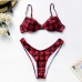 5Seductive Plaid Two Piece Ladies Swimwear