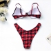 6Seductive Plaid Two Piece Ladies Swimwear