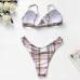 8Seductive Plaid Two Piece Ladies Swimwear