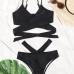 3Sexy Criss Cross Black Bathing Suits For Women