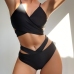 1Sexy Criss Cross Black Bathing Suits For Women