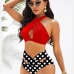 1Sexy Cut Out 2 Piece High Waist Swimsuit