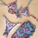 4Sexy Lace Up Print Three Piece Women's Swimwear