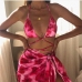 5Sexy Lace Up Print Three Piece Women's Swimwear