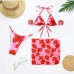 6Sexy Lace Up Print Three Piece Women's Swimwear